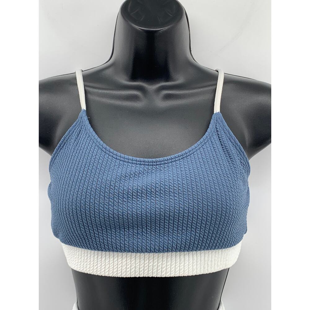 UNBRANDED Women's Dusty-Blue Ribbed Bralette High-Rise Bikini Set SZ S - Picture 4 of 11